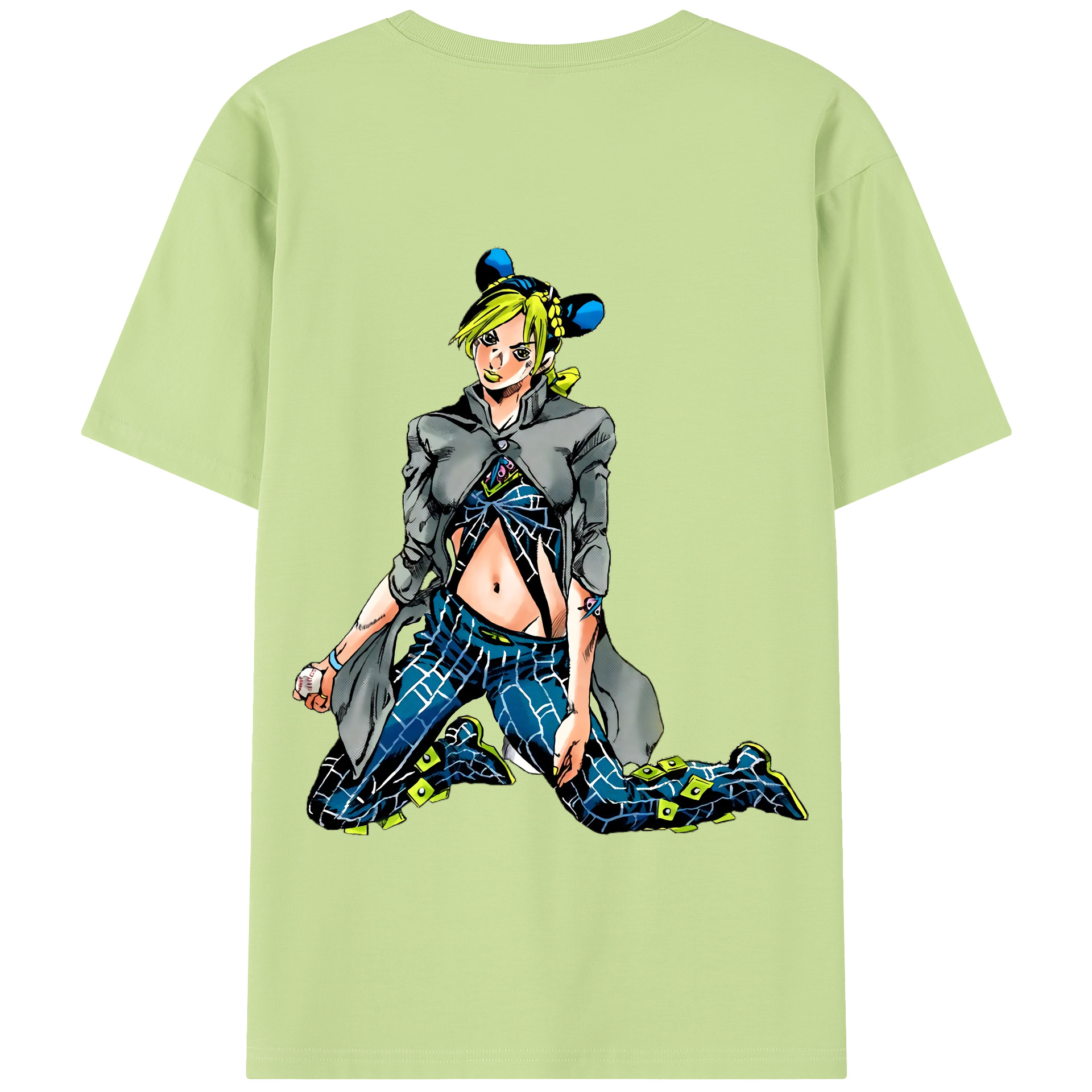 （画像用） "ジョジョの奇妙な冒険 くうじょう ジョリーン JoJo's Bizarre Adventure Jolyne Cujoh " 綿100％半袖Tシャツ（背面プリント）
